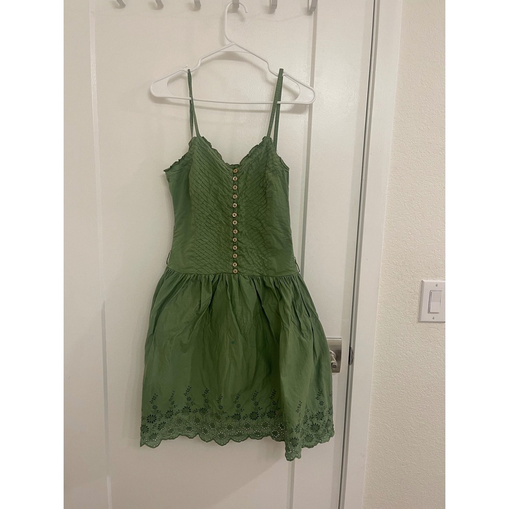 Delia's Drop Waist Green Mini Dress Eyeket Boho Fairycore Whimseygoth